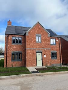 large solar panels on a new build house